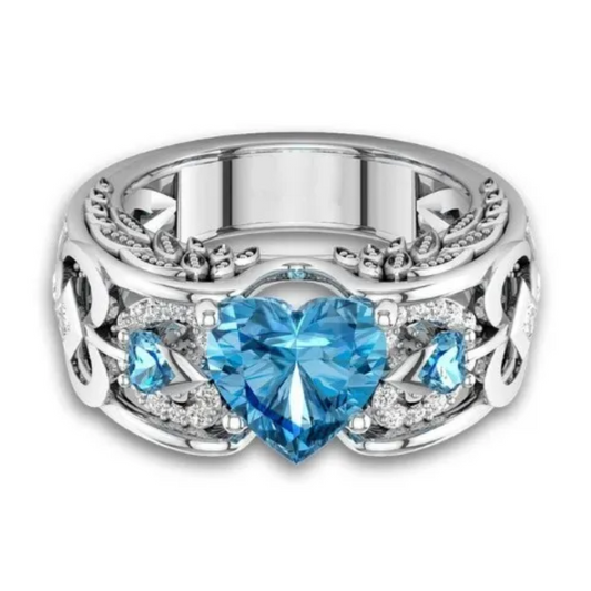 March Aquamarine Birthstone Ring