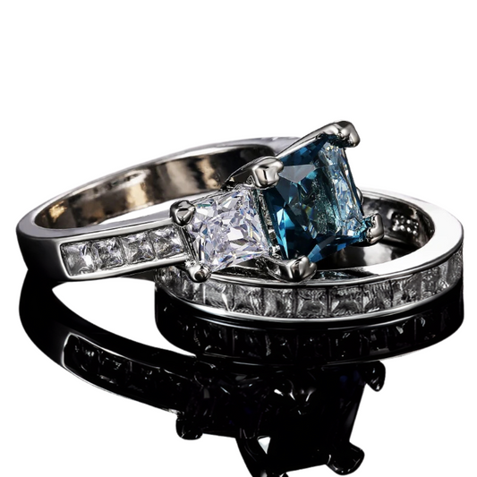 March Aquamarine Birthstone Stacking Ring