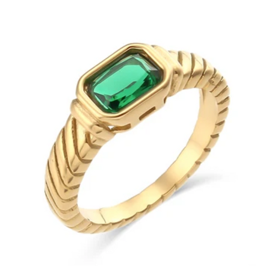 May Emerald Birthstone Ring