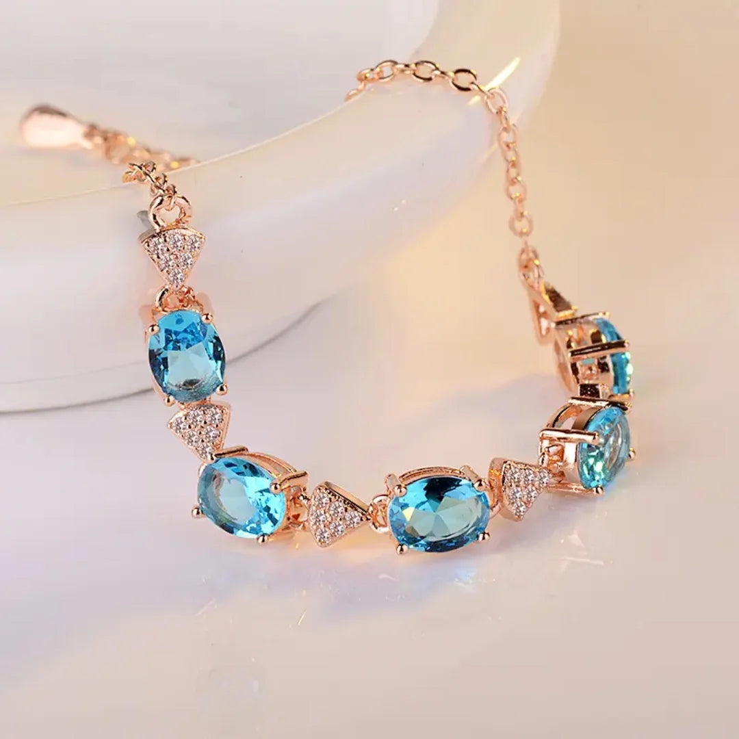 March Aquamarine Birthstone Bracelet