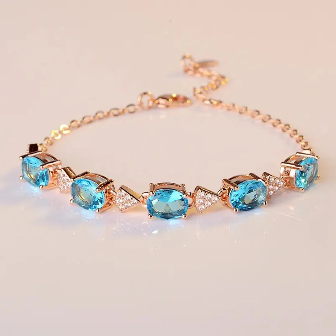 March Aquamarine Birthstone Bracelet