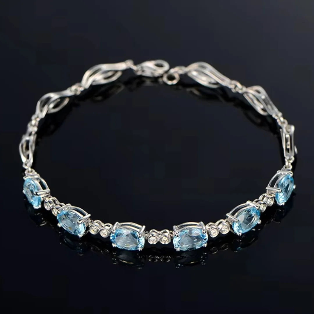 March Aquamarine Birthstone Bracelet