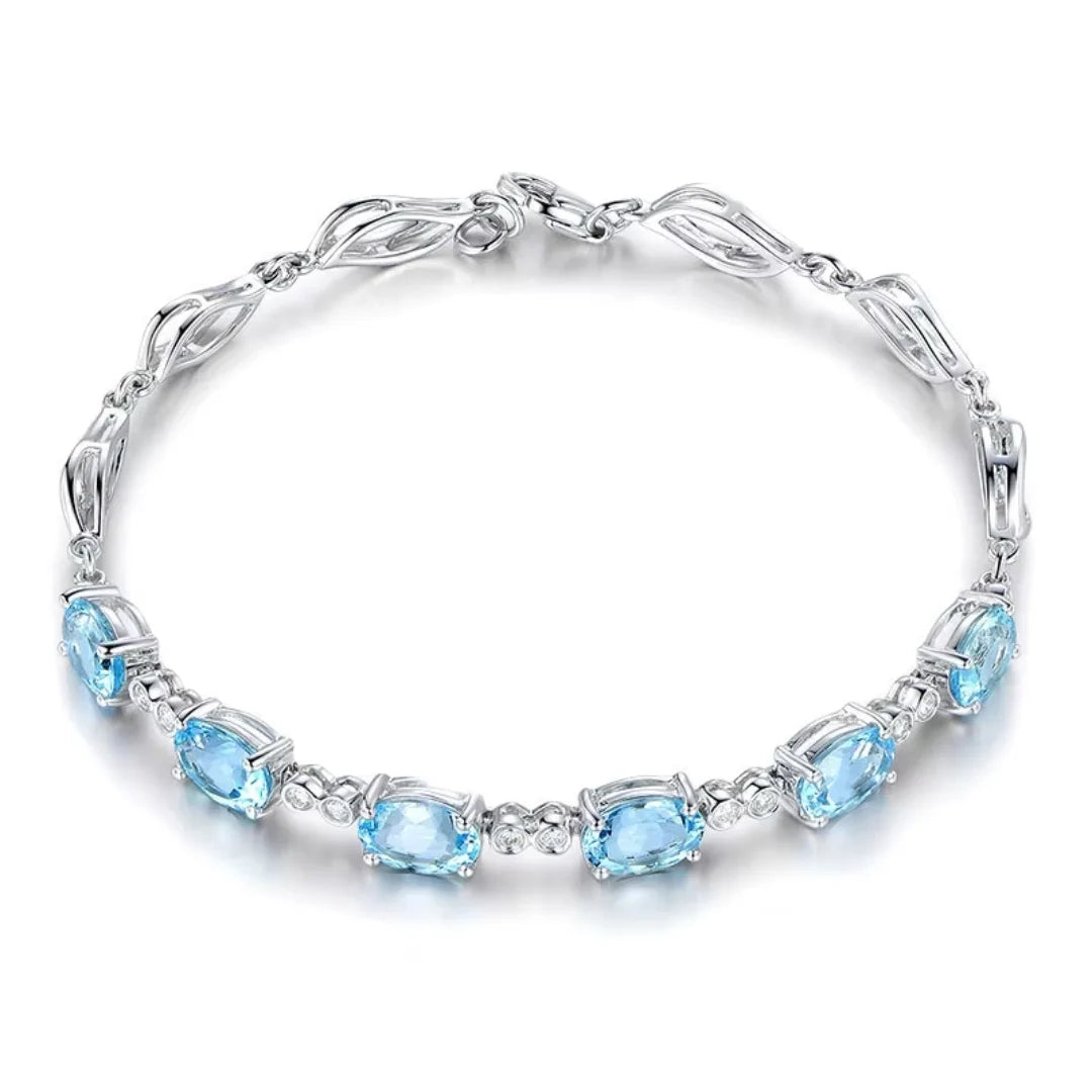 March Aquamarine Birthstone Bracelet