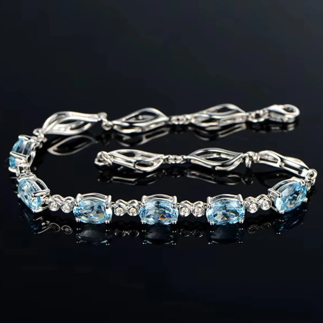 March Aquamarine Birthstone Bracelet