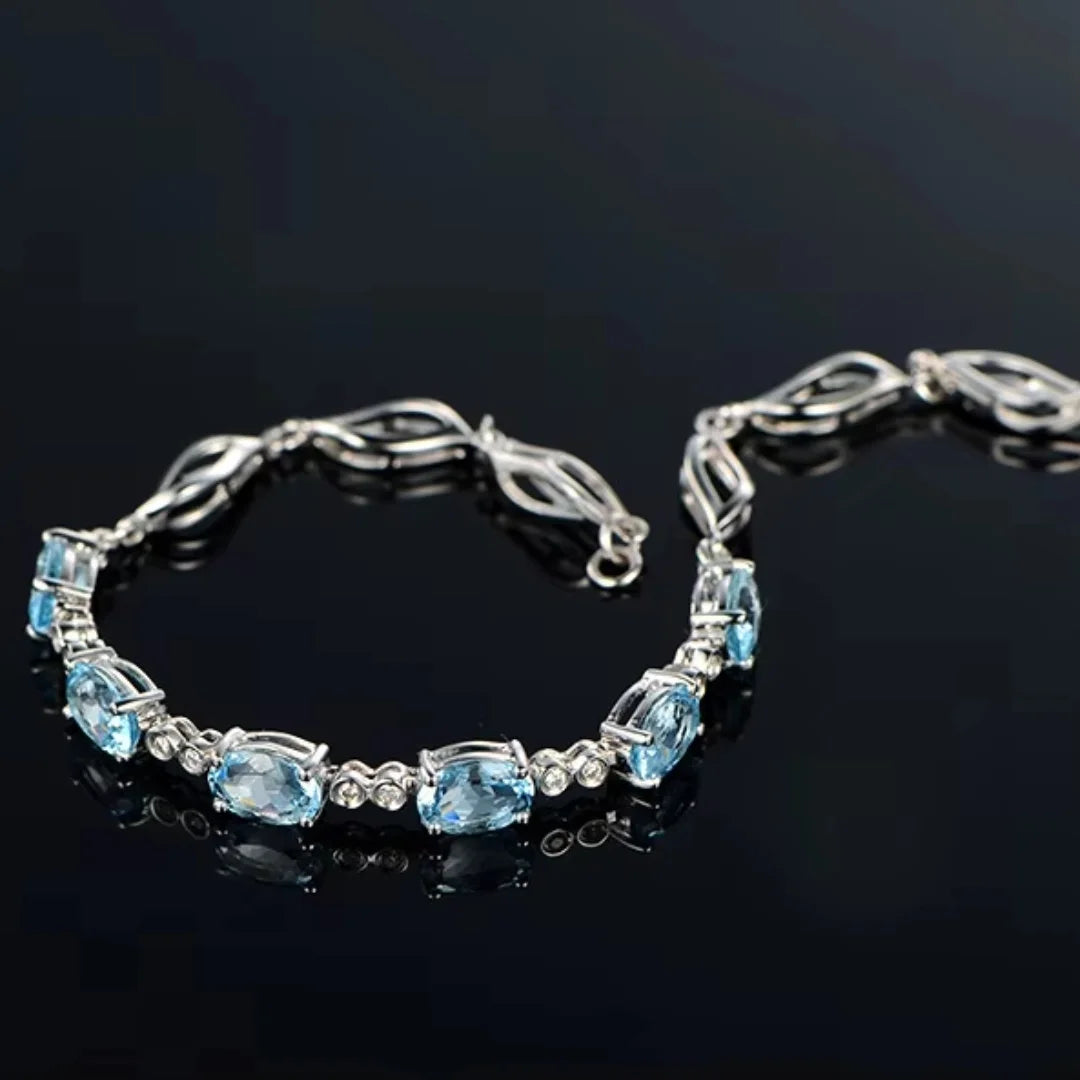 March Aquamarine Birthstone Bracelet