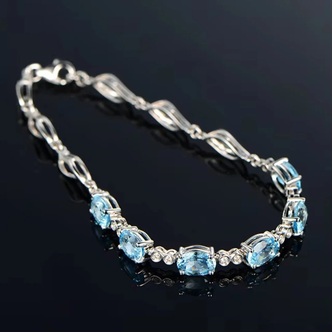 March Aquamarine Birthstone Bracelet