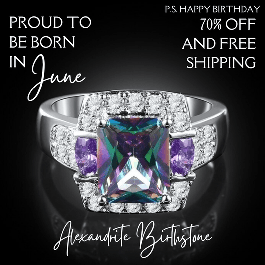 June Alexandrite Birthstone Ring