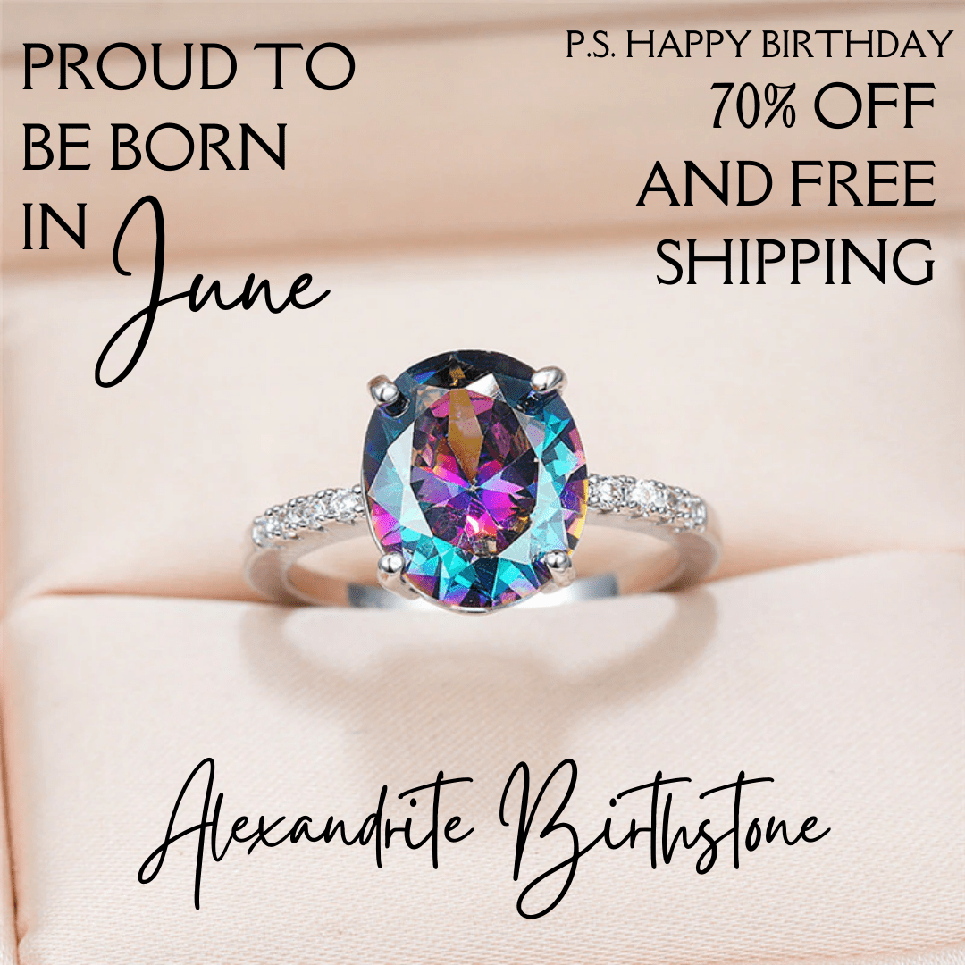 June Alexandrite Birthstone Ring