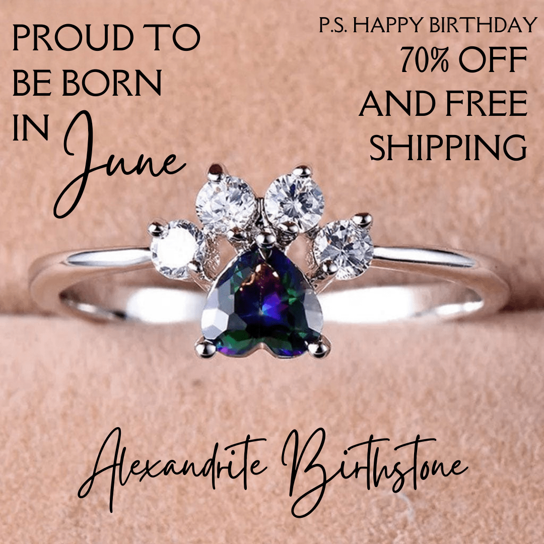 June Alexandrite Birthstone Ring