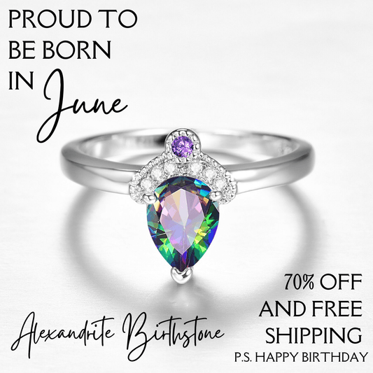 June Alexandrite Birthstone Ring