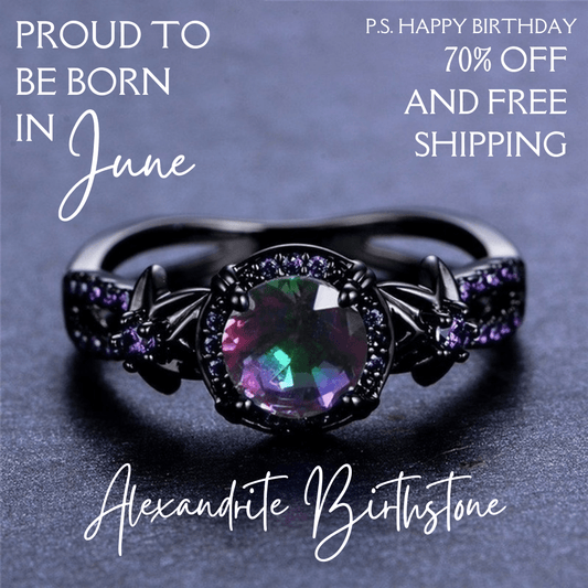 June Alexandrite Birthstone Ring