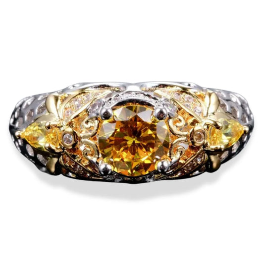 November Citrine Birthstone Ring