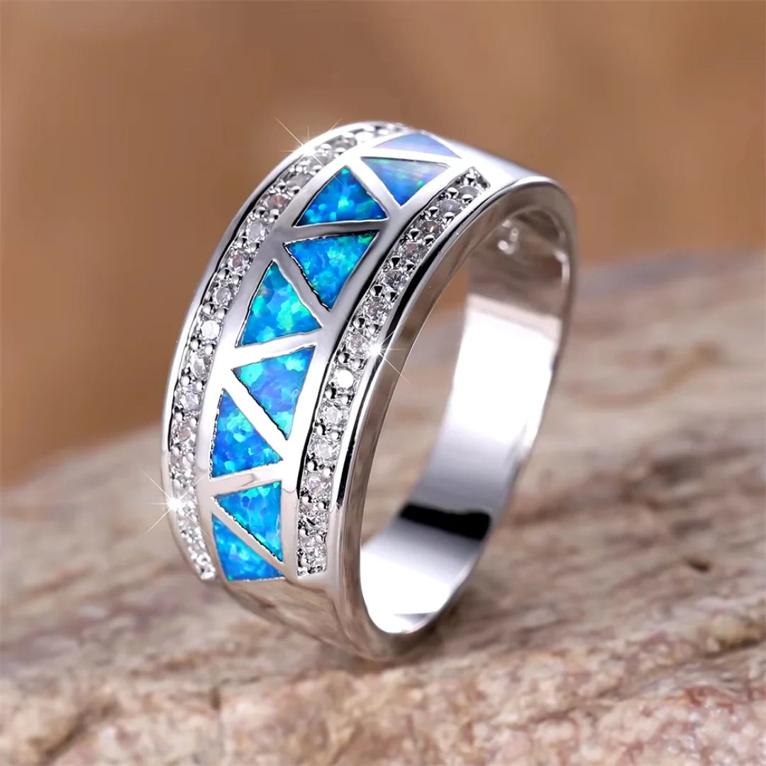 October Opal Birthstone Ring