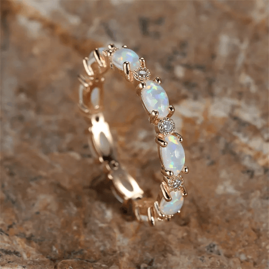 October Opal Birthstone Ring