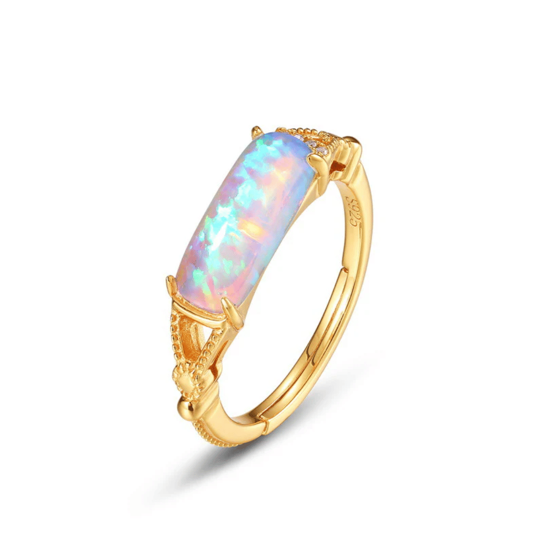 October Opal Birthstone Ring