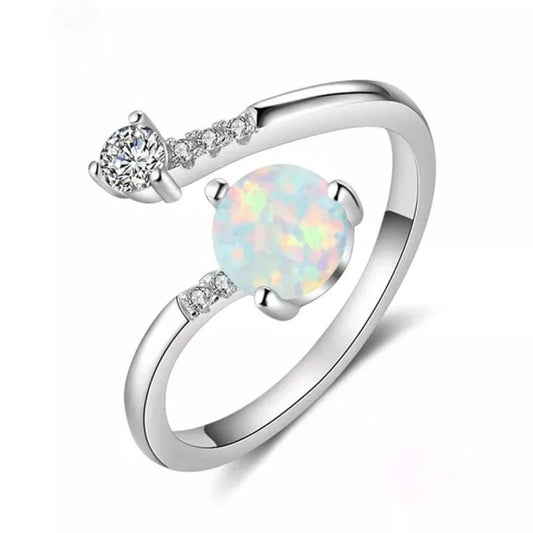 October Opal Birthstone Ring