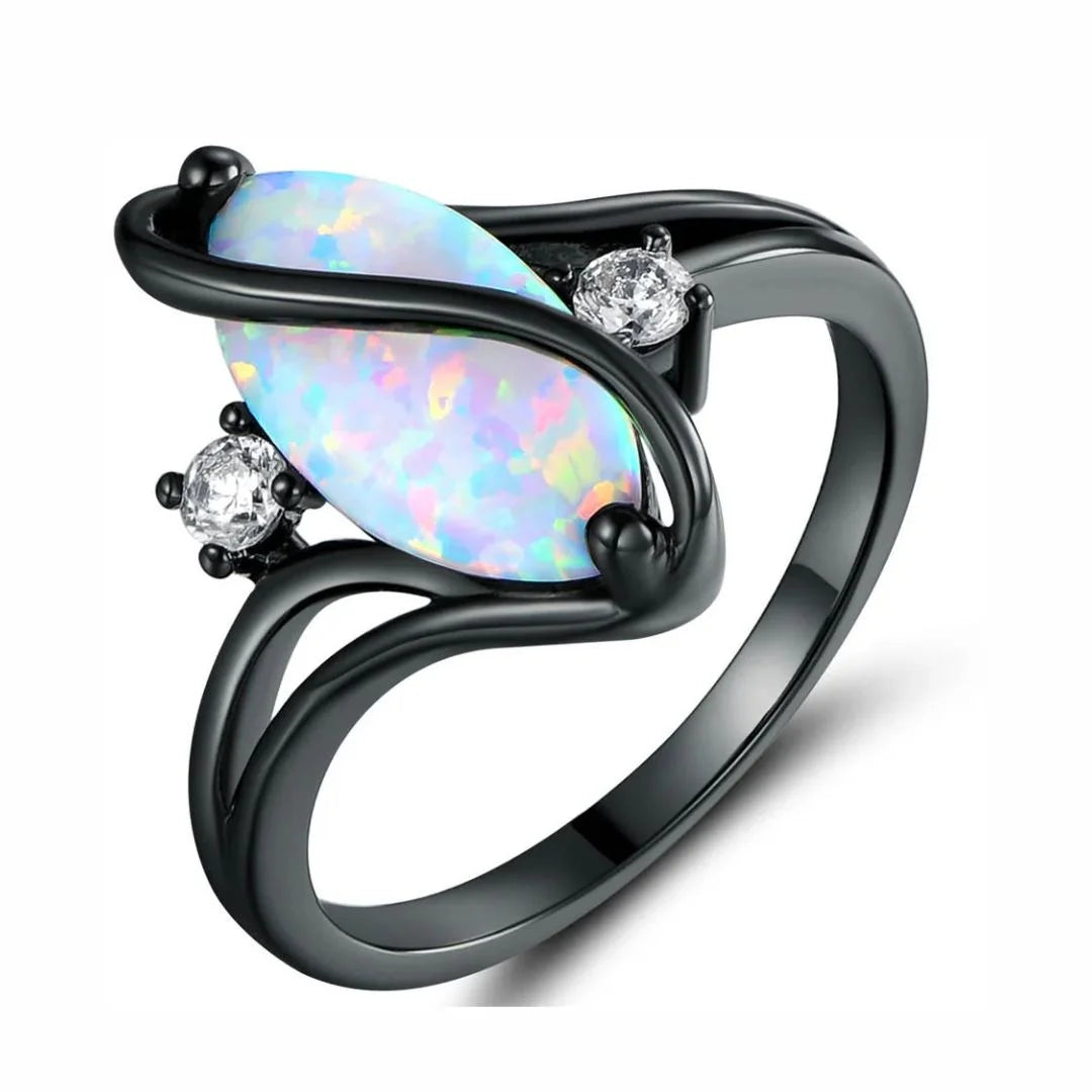 October Opal Birthstone Ring