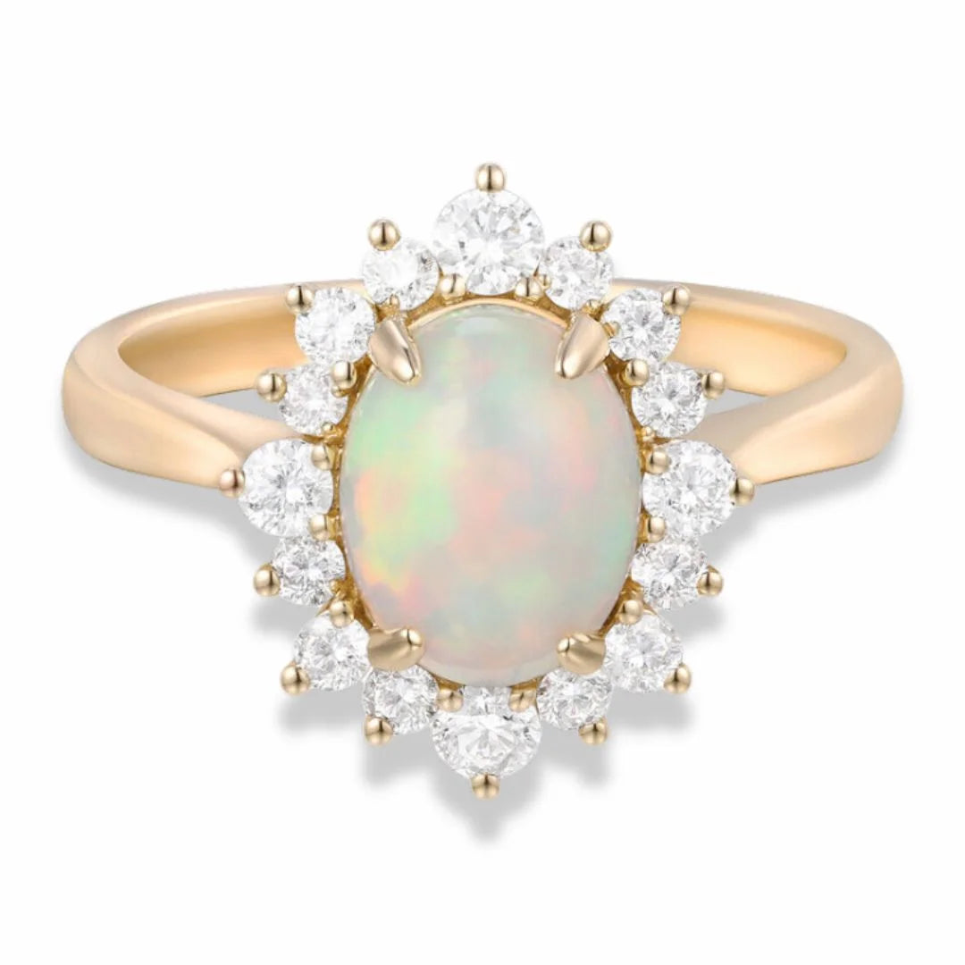 October Opal Birthstone Ring