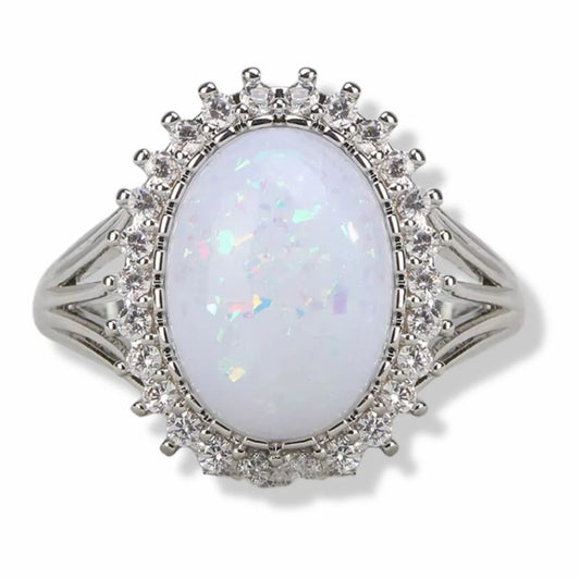 October Opal Birthstone Ring