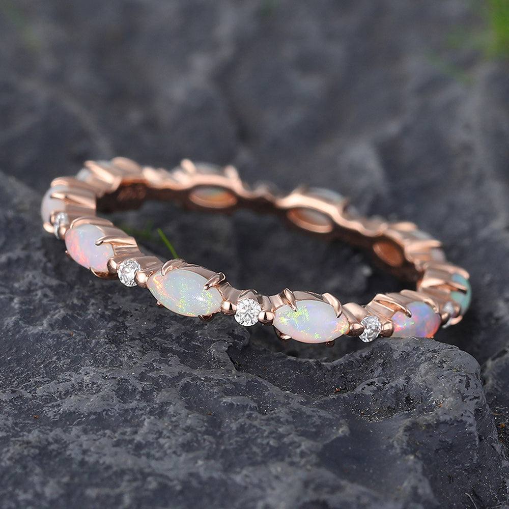 Timeless October Opal Birthstone Ring