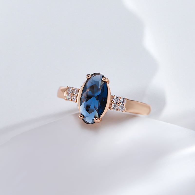 Oval September Sapphire Birthstone Ring