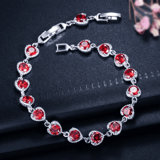 July Ruby Birthstone Bracelet