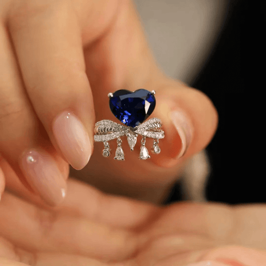 September Sapphire Heart Birthstone Ring