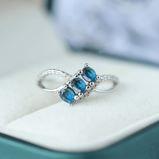 September Sapphire Twisted Birthstone Ring