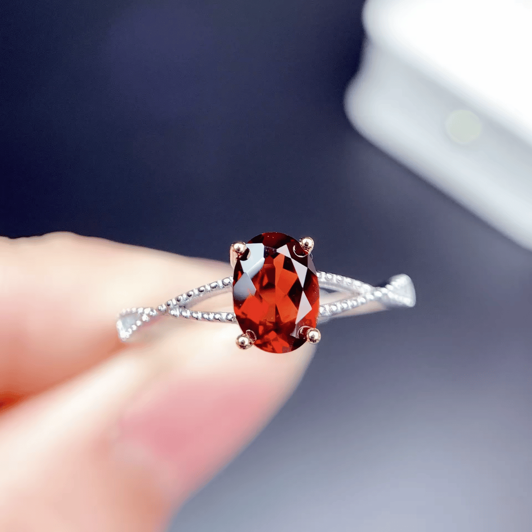 January Garnet Birthstone Ring