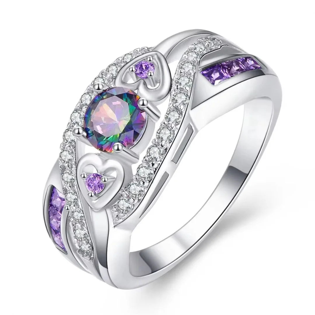 June Alexandrite Halo Ring