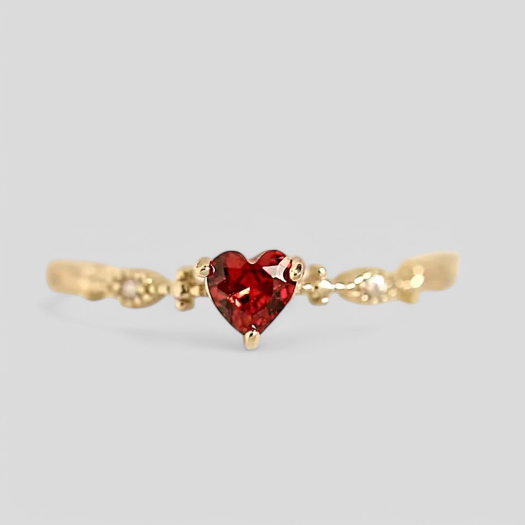 January Garnet Alluring Birthstone Ring