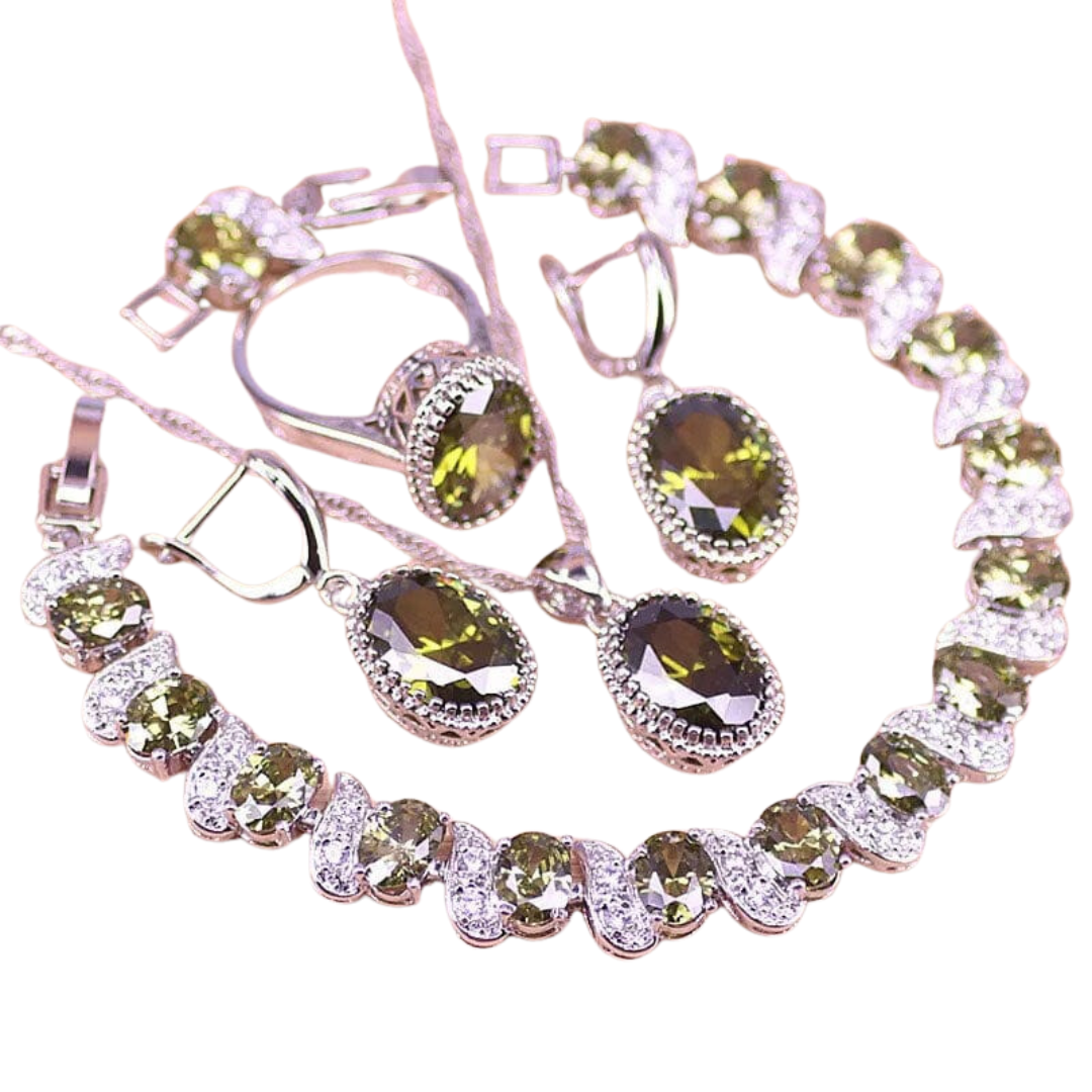 August Peridot Birthstone Jewelry Set