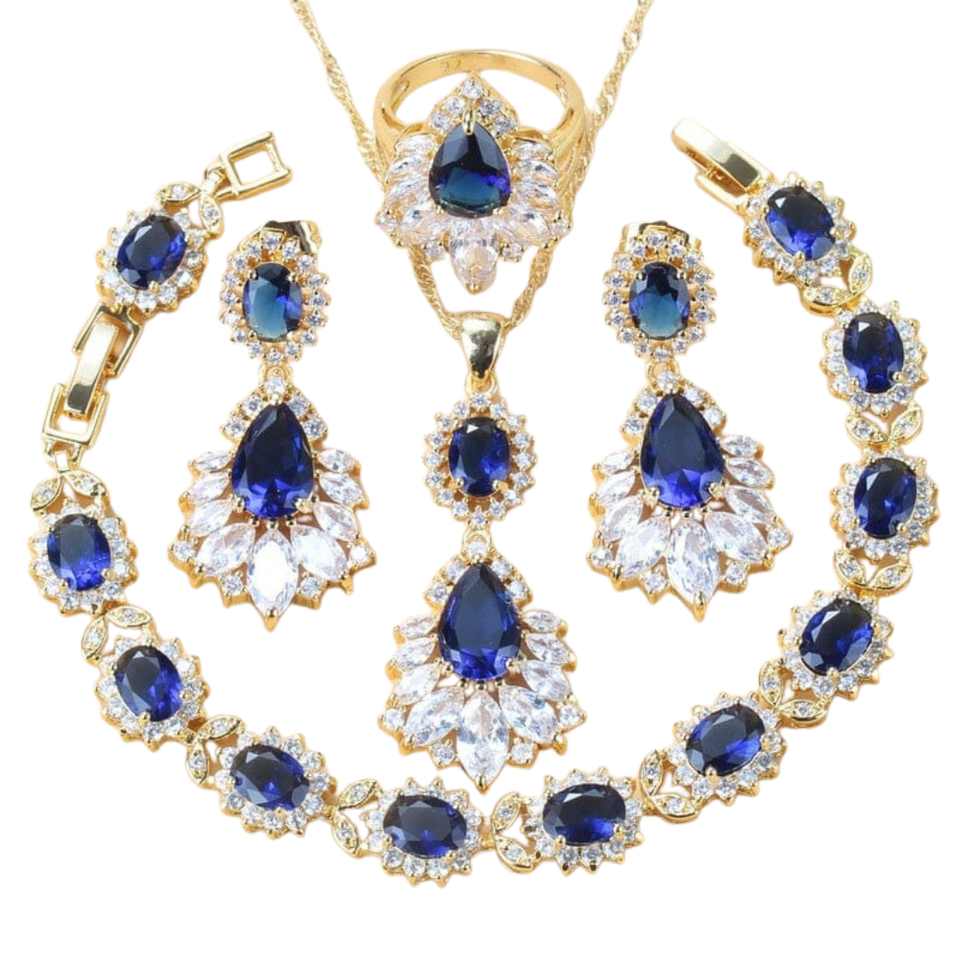 September Sapphire Birthstone Jewelry Set