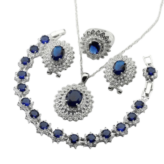 September Sapphire Birthstone Jewelry Set