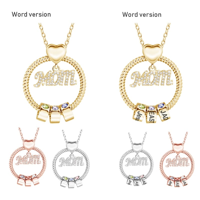 Personalized Carved MOM Pendant - Birthmonth Deals