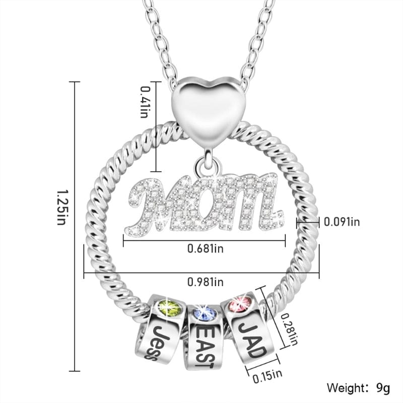 Personalized Carved MOM Pendant - Birthmonth Deals