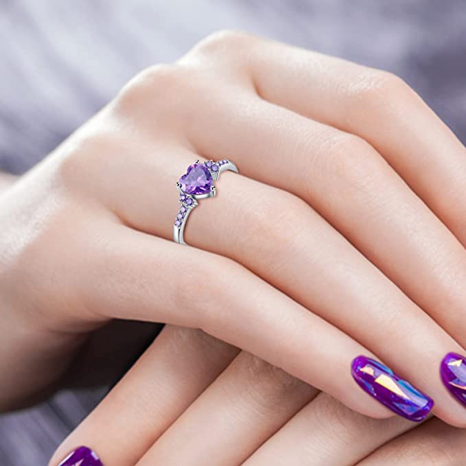 February Amethyst Birthstone Ring - Birthmonth Deals