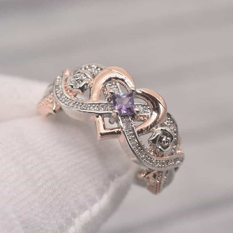 February Amethyst Birthstone Ring