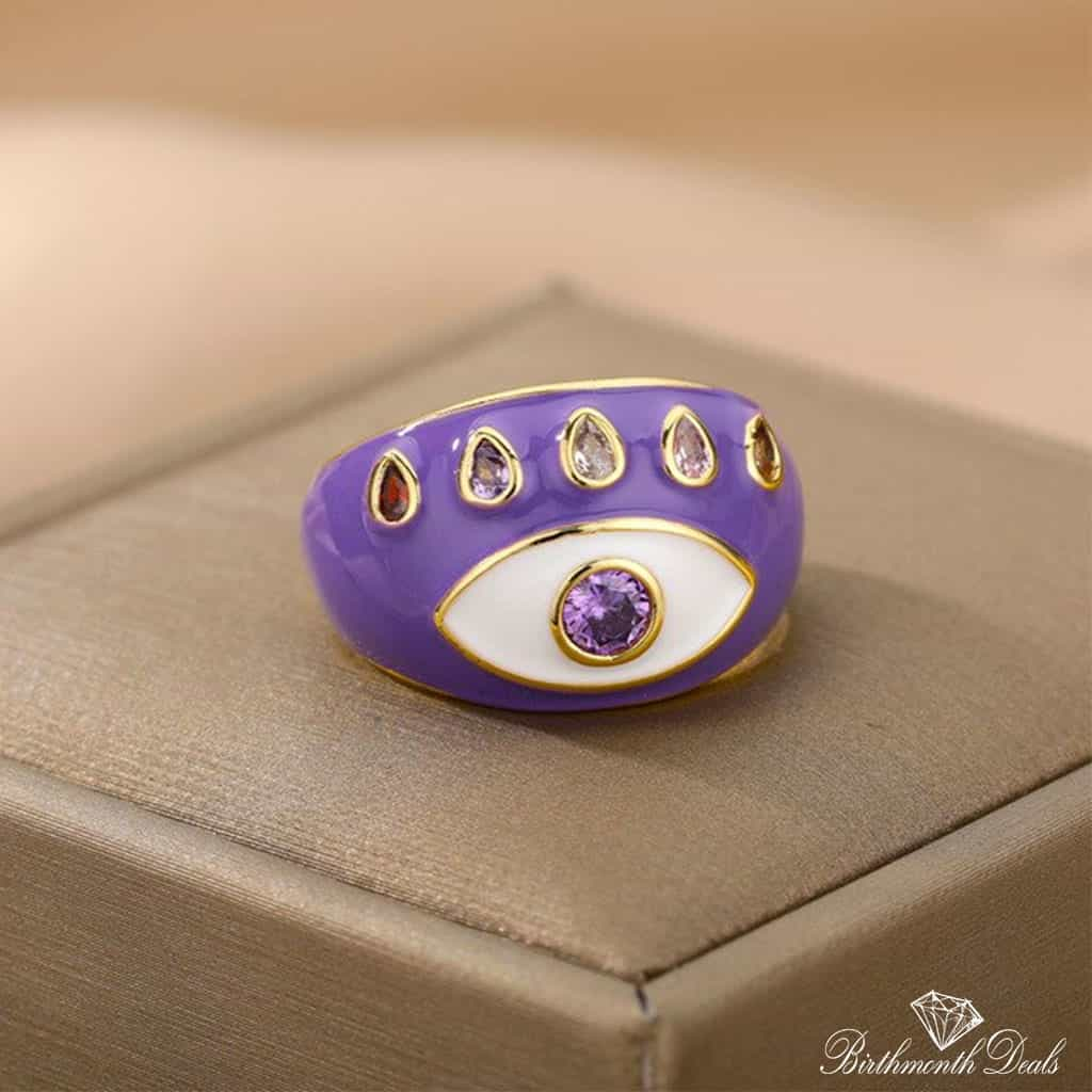 Adjustable Stainless Evil Eye Ring Collection - Birthmonth Deals