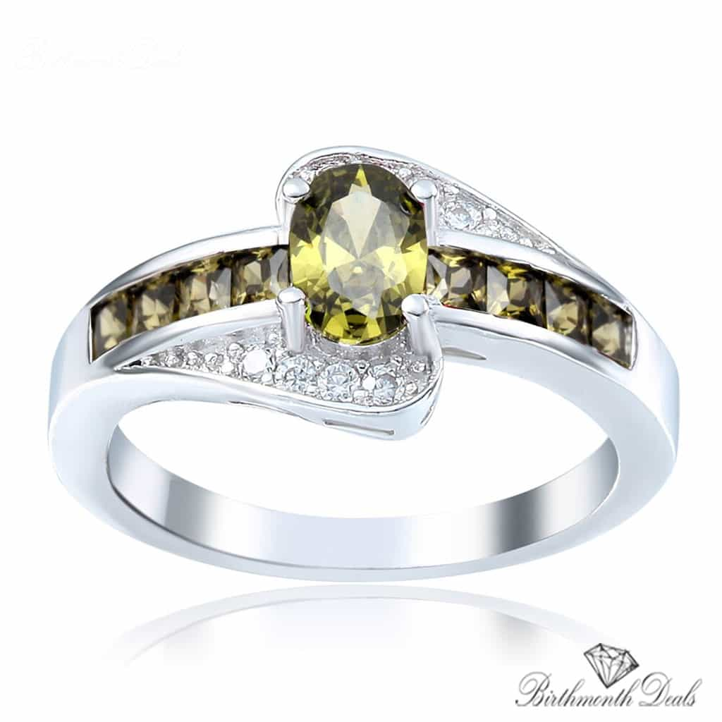 August Peridot Birthstone Ring - Birthmonth Deals