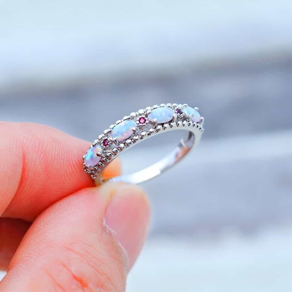 October Opal Birthstone Ring - Birthmonth Deals