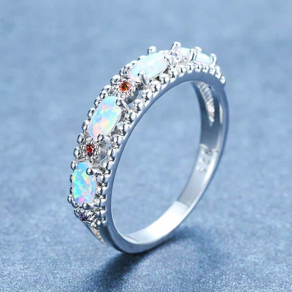 October Opal Birthstone Ring - Birthmonth Deals