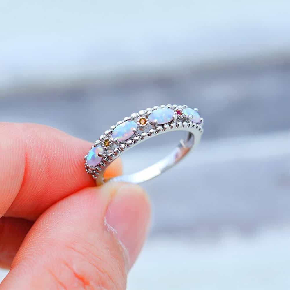 October Opal Birthstone Ring - Birthmonth Deals