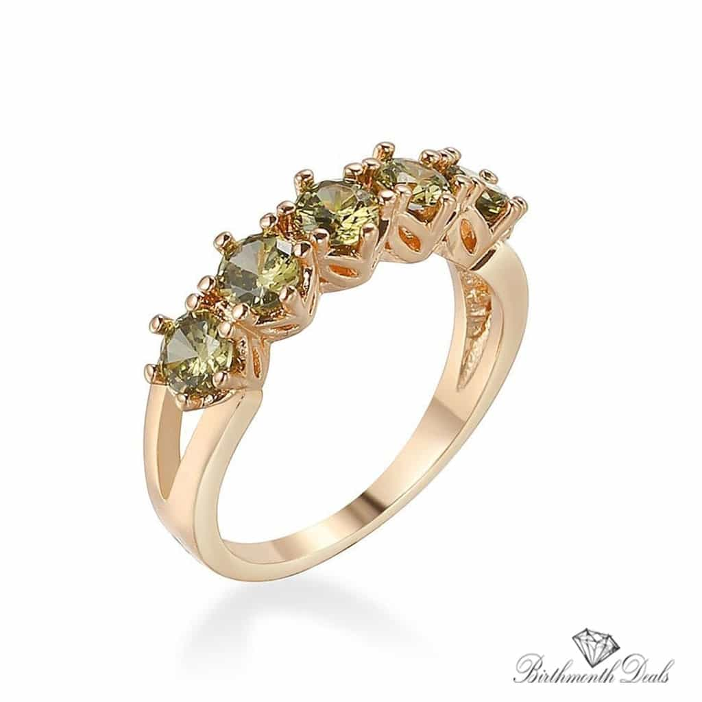 August Peridot Birthstone Ring - Birthmonth Deals