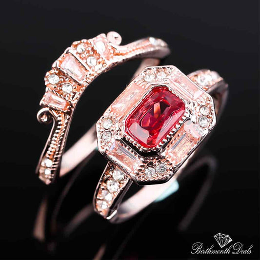 July Ruby Birthstone Stacking Ring - Birthmonth Deals