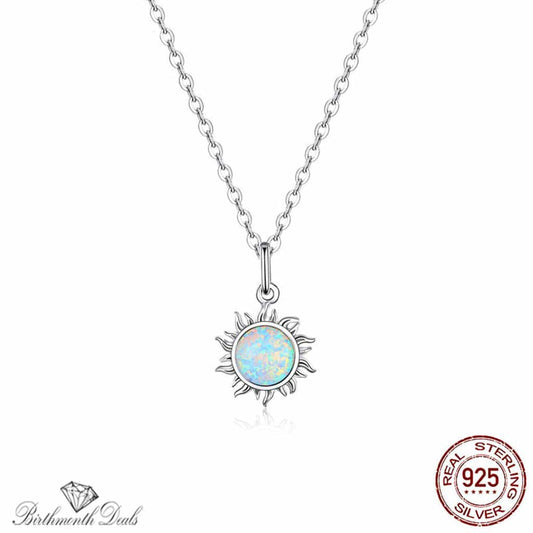 October Opal Birthstone Necklace - Birthmonth Deals