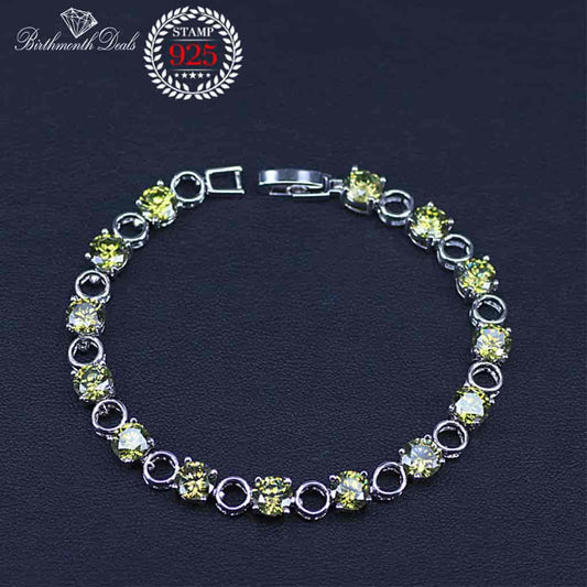 August Peridot Birthstone Bracelet - Birthmonth Deals