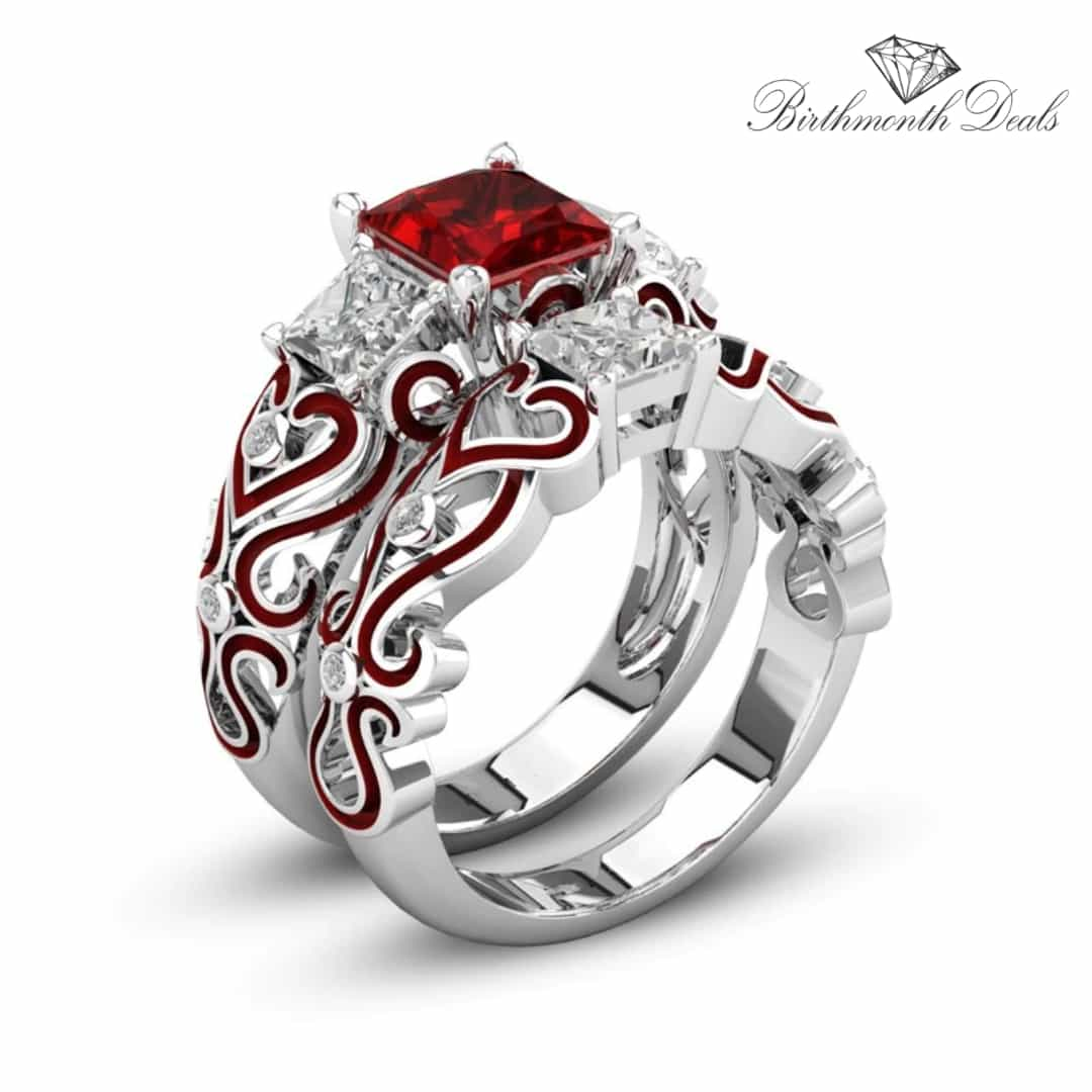 July Ruby Birthstone Stacking Ring - Birthmonth Deals