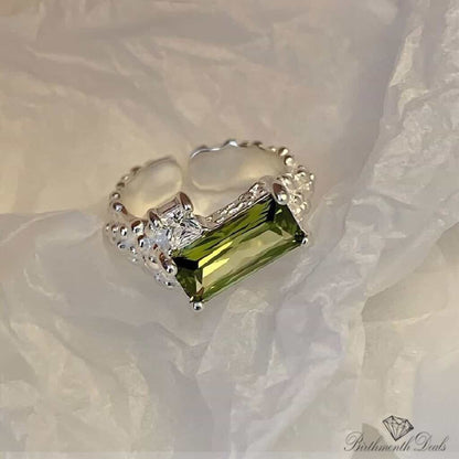 August Peridot Birthstone Ring - Birthmonth Deals