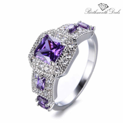 February Amethyst Birthstone Ring - Birthmonth Deals